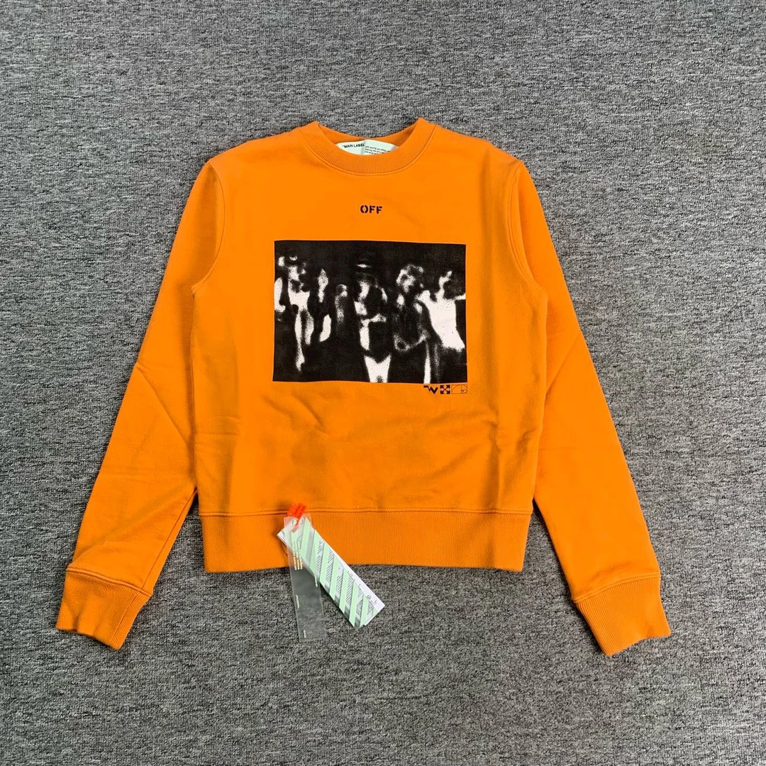 全新未使用 OFF-WHITE 橘色喷漆圆领卫衣/S码3/全新带吊/公价5300