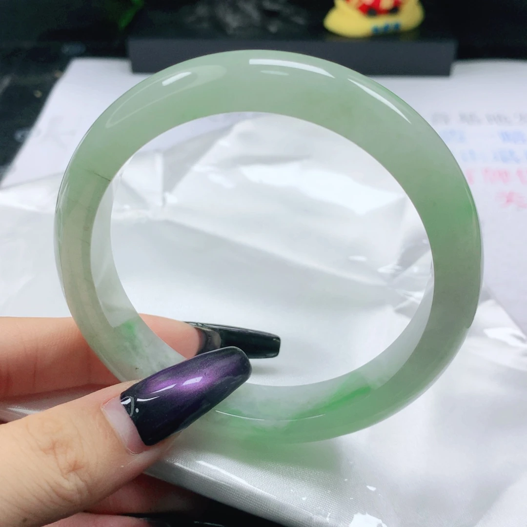未镶嵌手镯翡翠翡翠62.0冰晴绿正圈