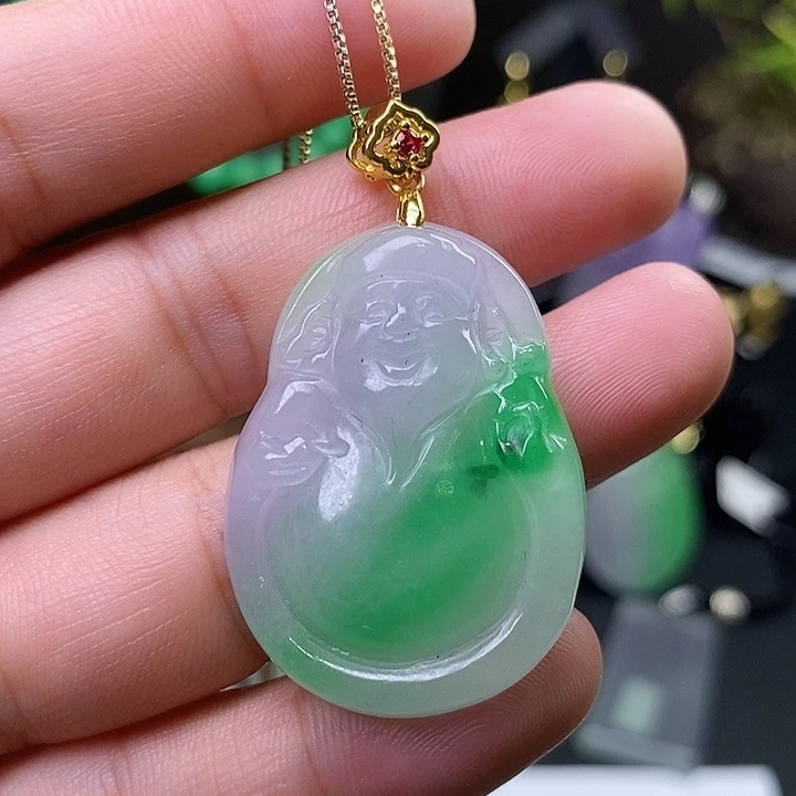 翡翠未镶嵌吊坠(赠链)
