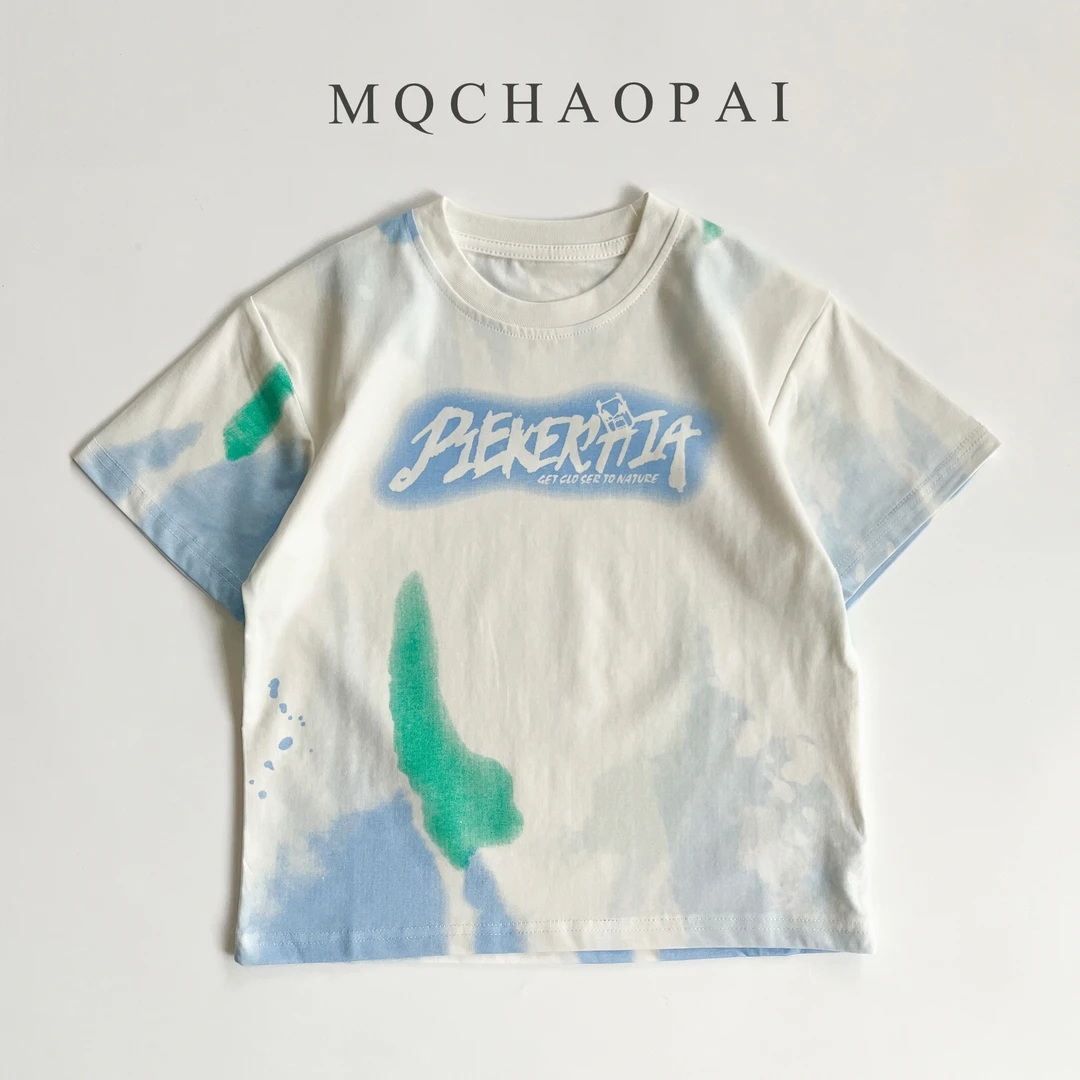 389男童短袖t恤夏季中大童帅气休闲上衣韩版儿童圆领半袖男孩