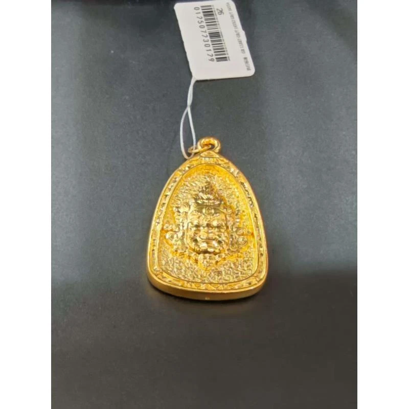 【金展珠宝】 足金 三角黄财神吊坠 圆扣