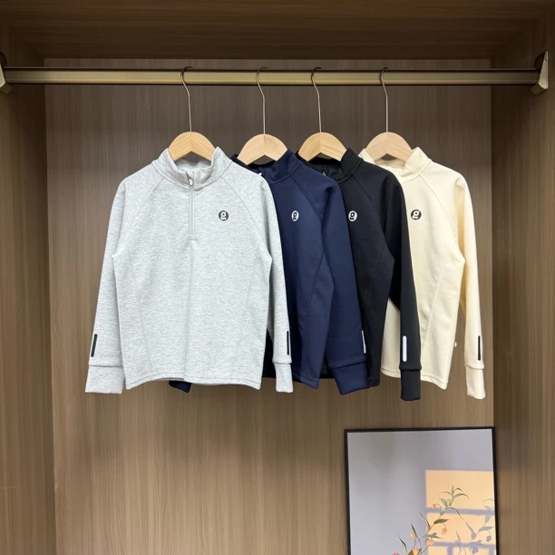 春季半拉链儿童运动休闲上衣卫衣中大童男女童
