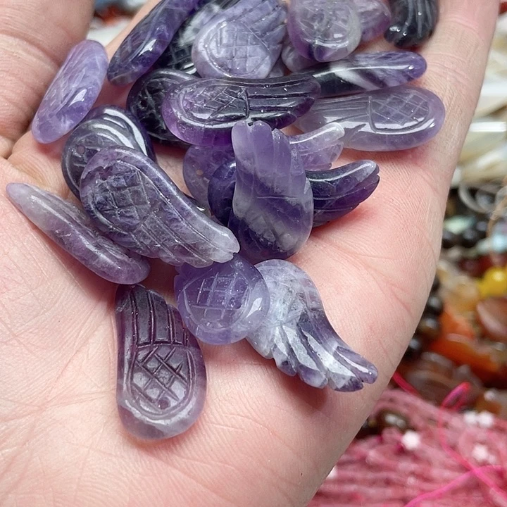 玛瑙/玉髓珠宝半成品未镶嵌6个紫水晶吊坠