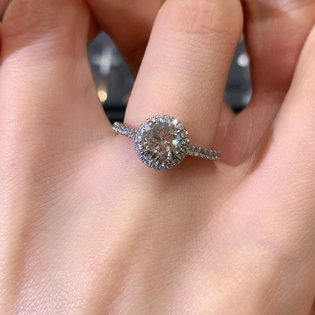 实验室培育钻石铂Pt950镶嵌圆包