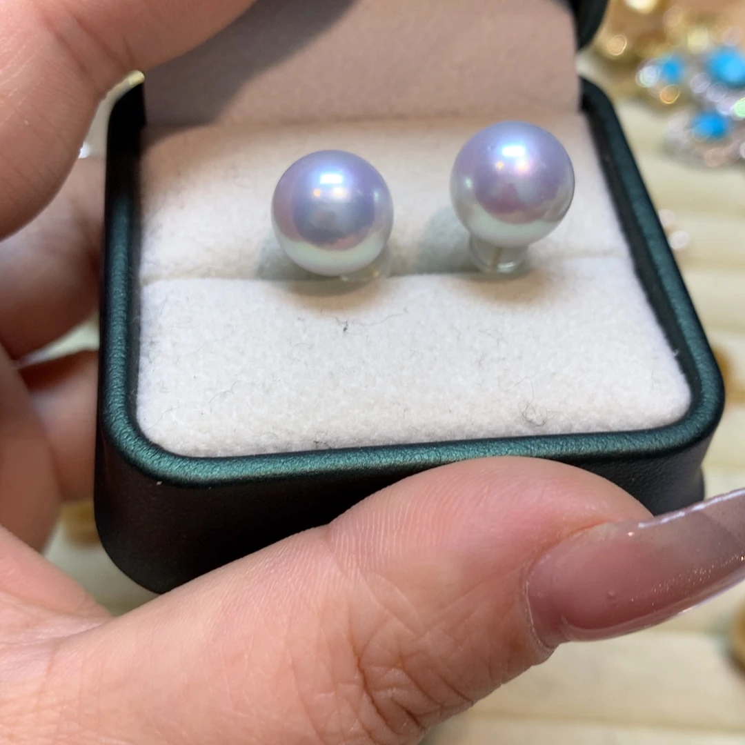 淡水珍珠耳饰18K金镶嵌