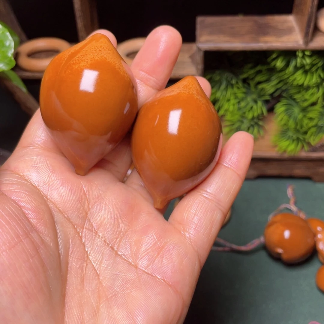 把件橄榄核一线天一对35