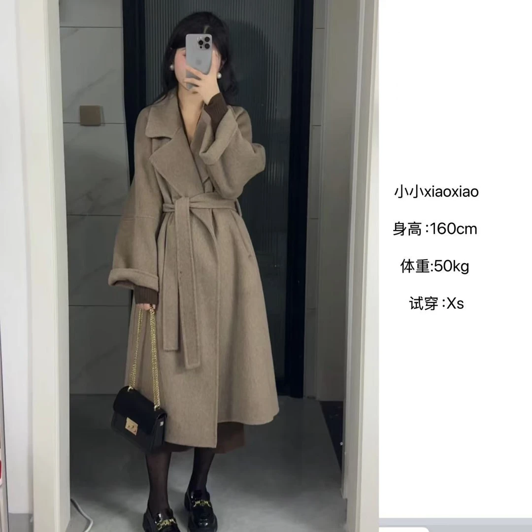 【小小专属】西西里燕麦色爆款新款长款小个子双面羊毛大衣
