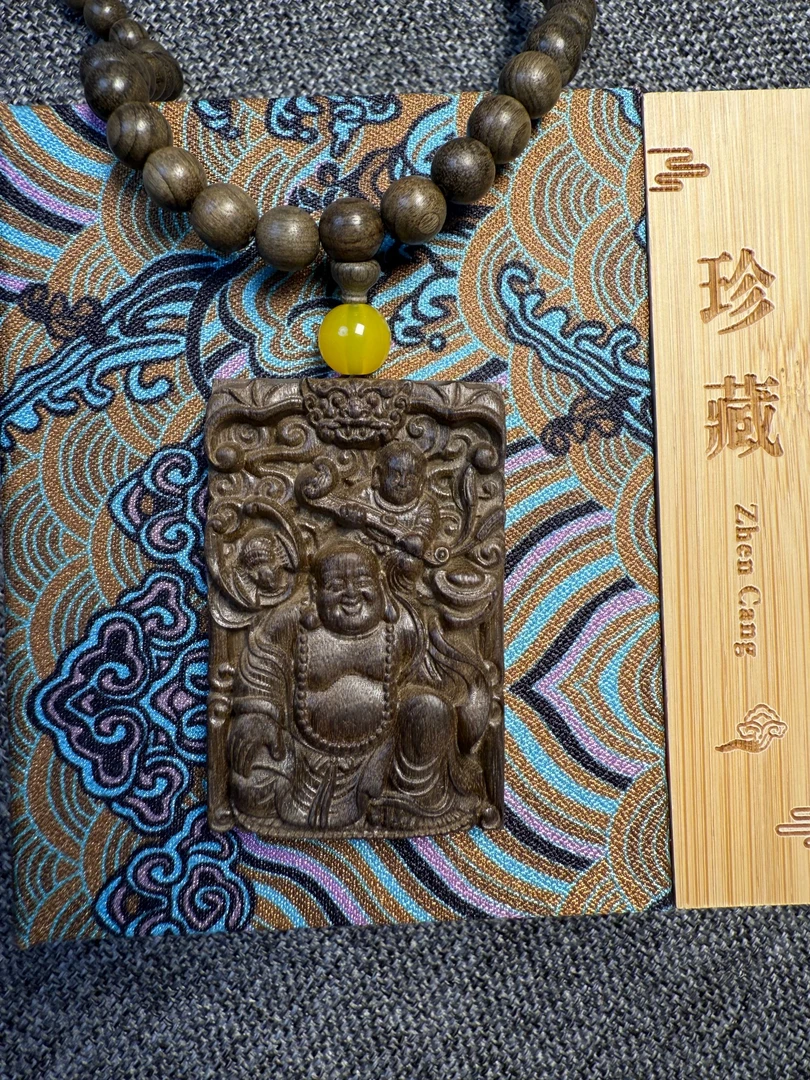 阴沉木弥勒佛饰品FL