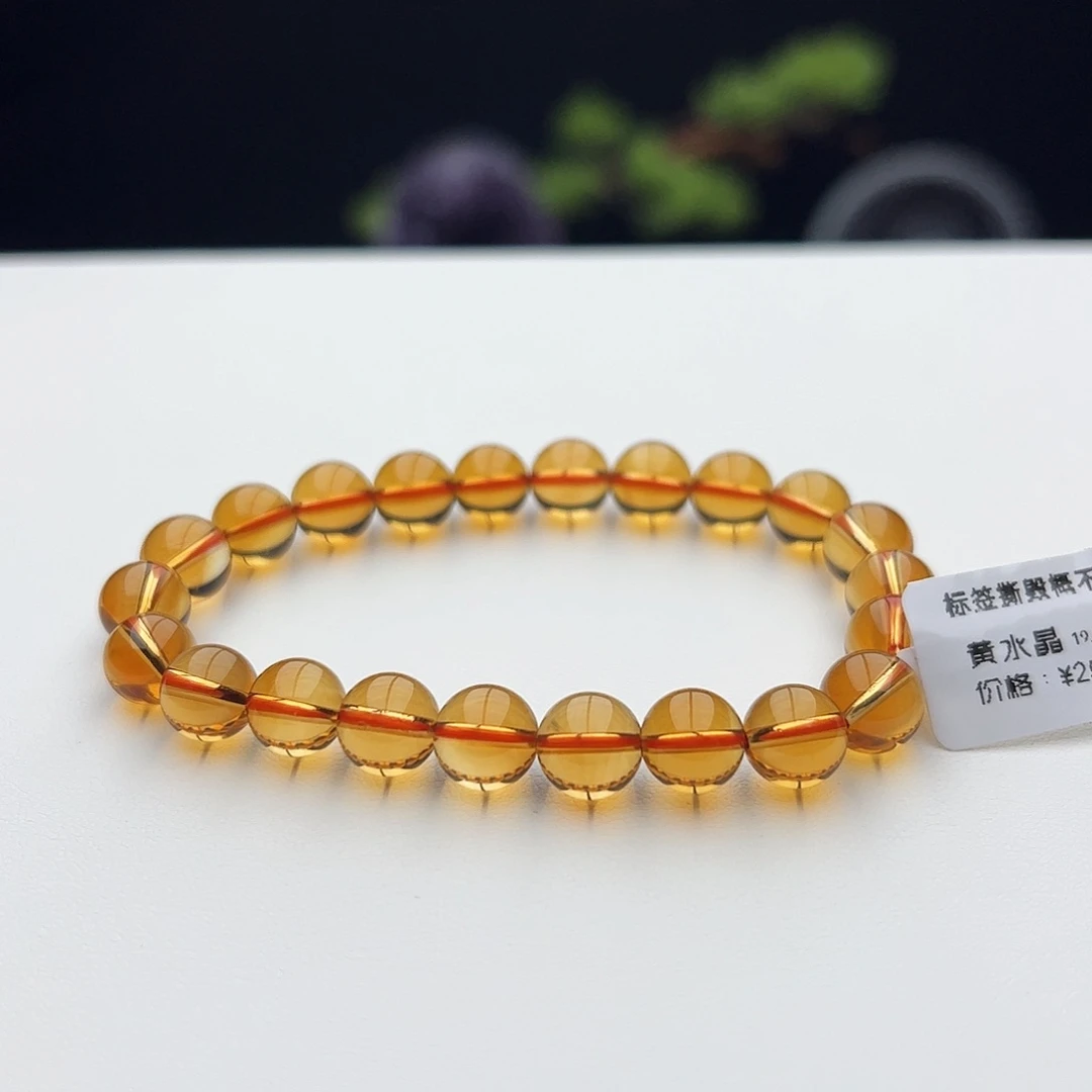水晶手链未镶嵌爱**糖黄水晶8.8mm19.88
