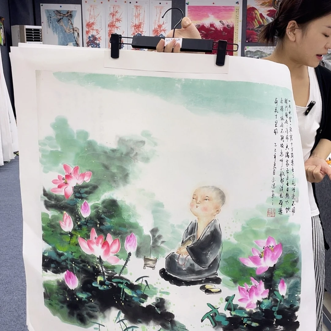 京***勒国画作品小姐姐放漏…