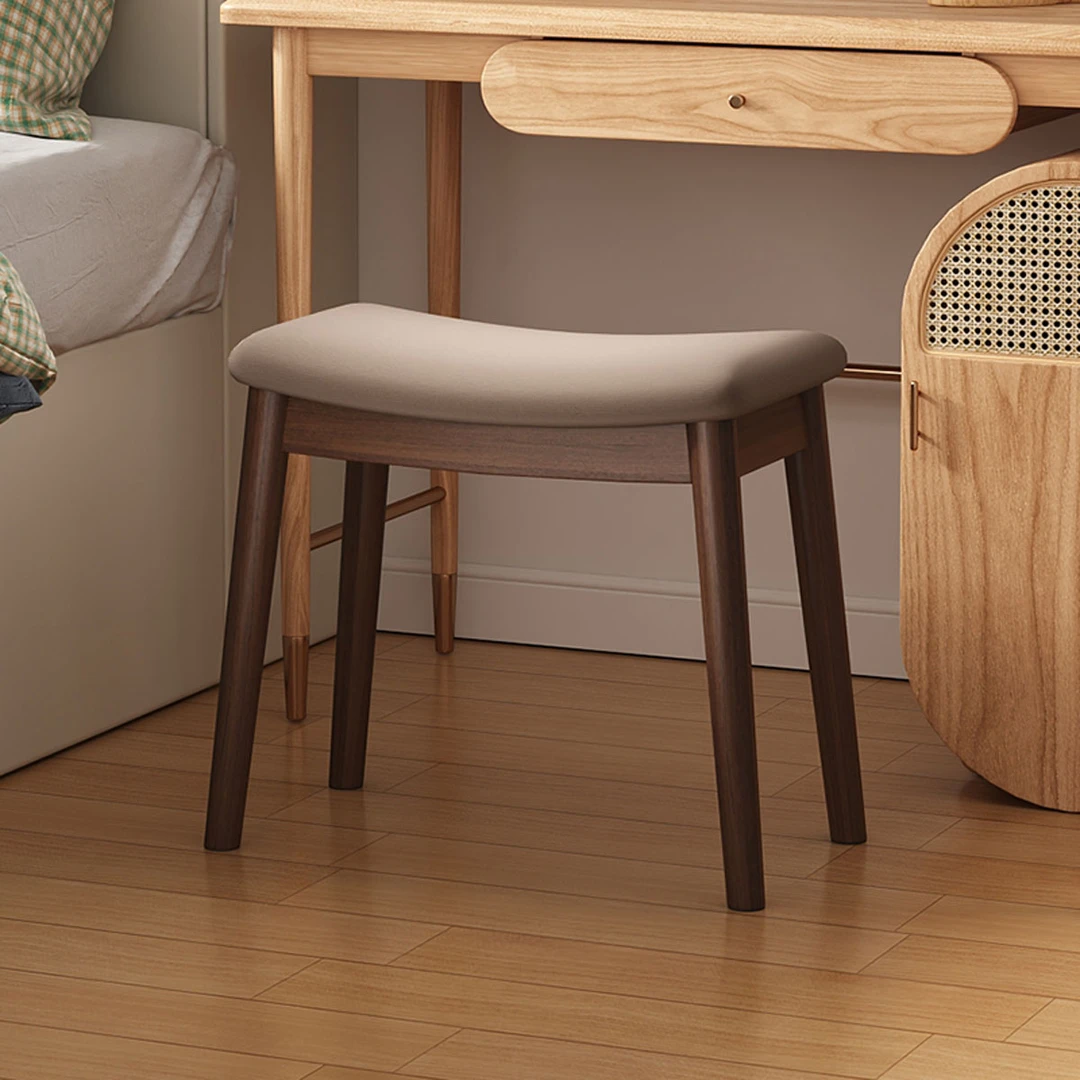 实木凳子化妆凳马鞍轻奢换鞋凳女生卧室家用梳妆台凳子简约小椅子