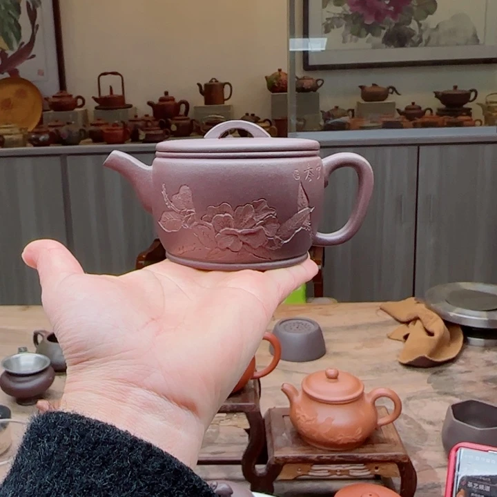 紫砂茶壶底槽清150 c C小任刻绘