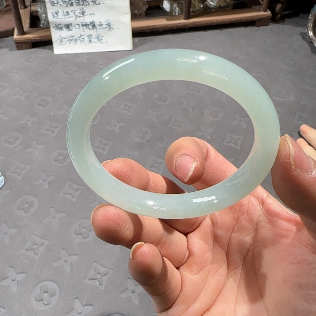 翡翠未镶嵌手镯53.5圈口