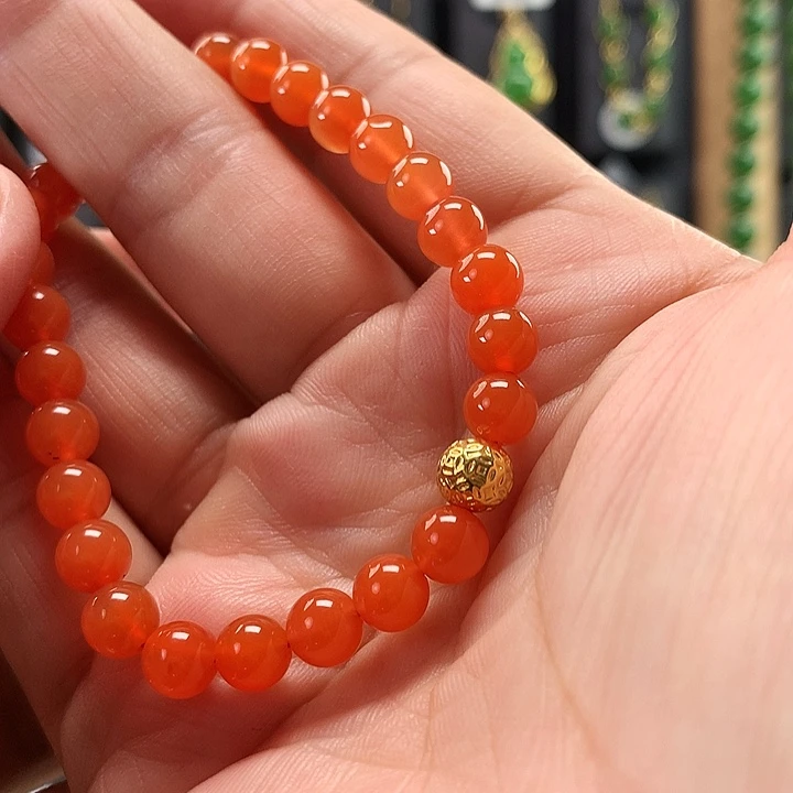 南红玛瑙手链未镶嵌