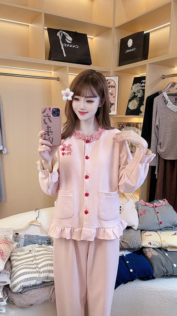 【5】品牌高货青沧 多款少量 品质睡衣女加绒加厚带胸垫家居服套装