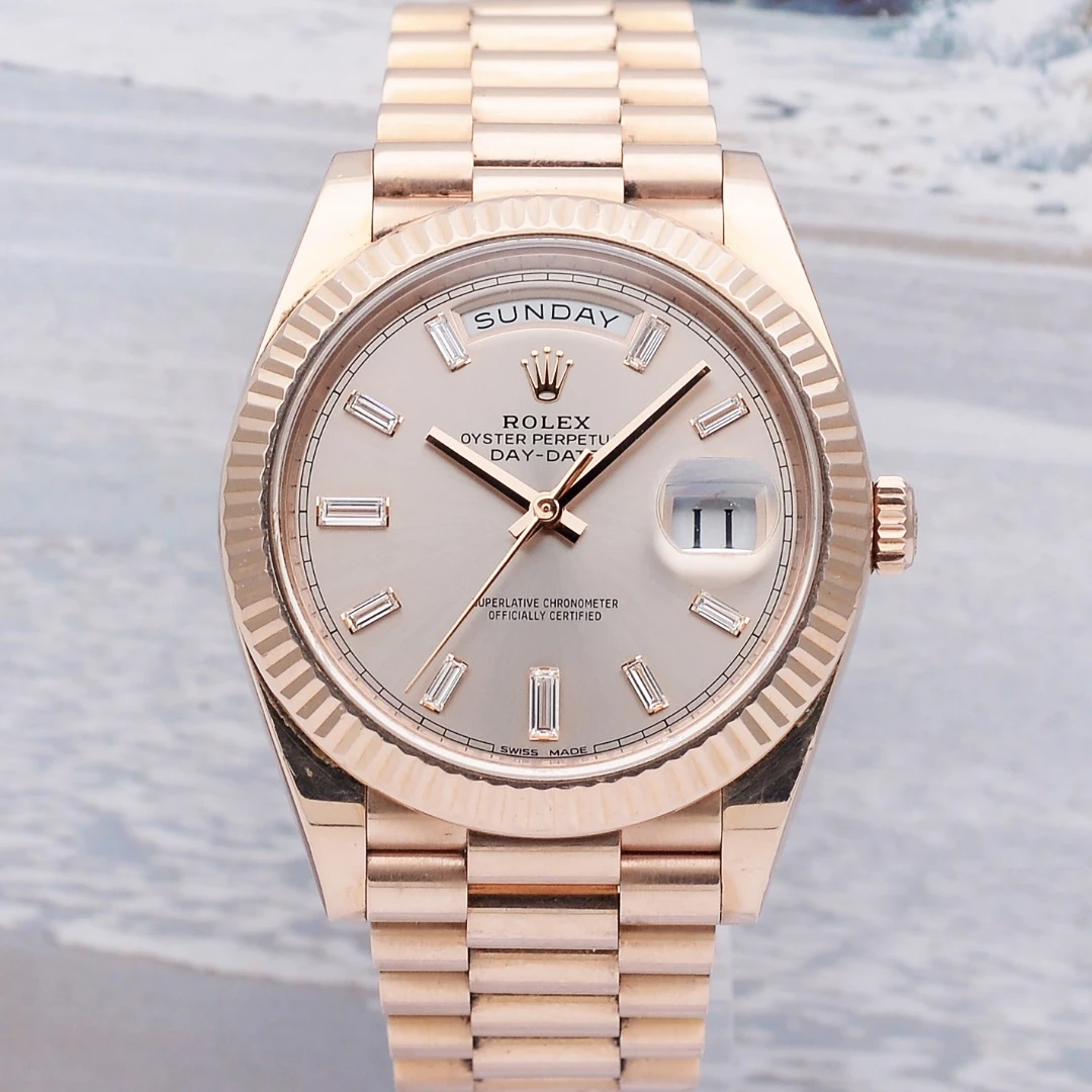 99新 Rolex/劳力士 爱换/星期日历228235/全套/18K玫瑰金40mm男表