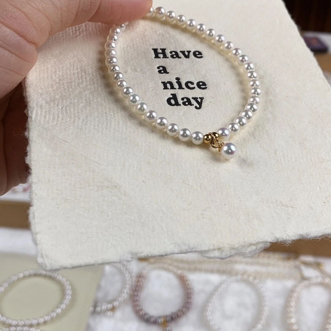 手绳银S925镶嵌淡水珍珠