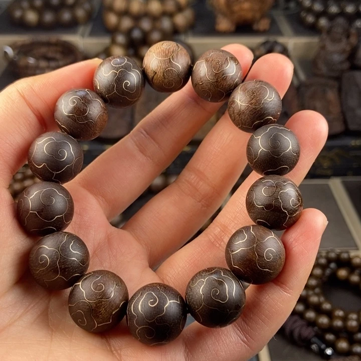 沉香木手串生****#越南芽庄白棋楠