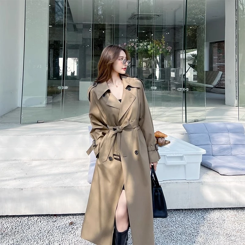 卡其色风衣外套女2025春秋新款小个子高级感英伦风休闲中长款大衣