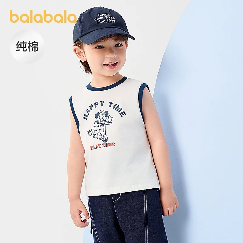 巴拉巴拉童装儿童背心马甲男童衣服宝宝上衣2025夏装新款吸湿速干
