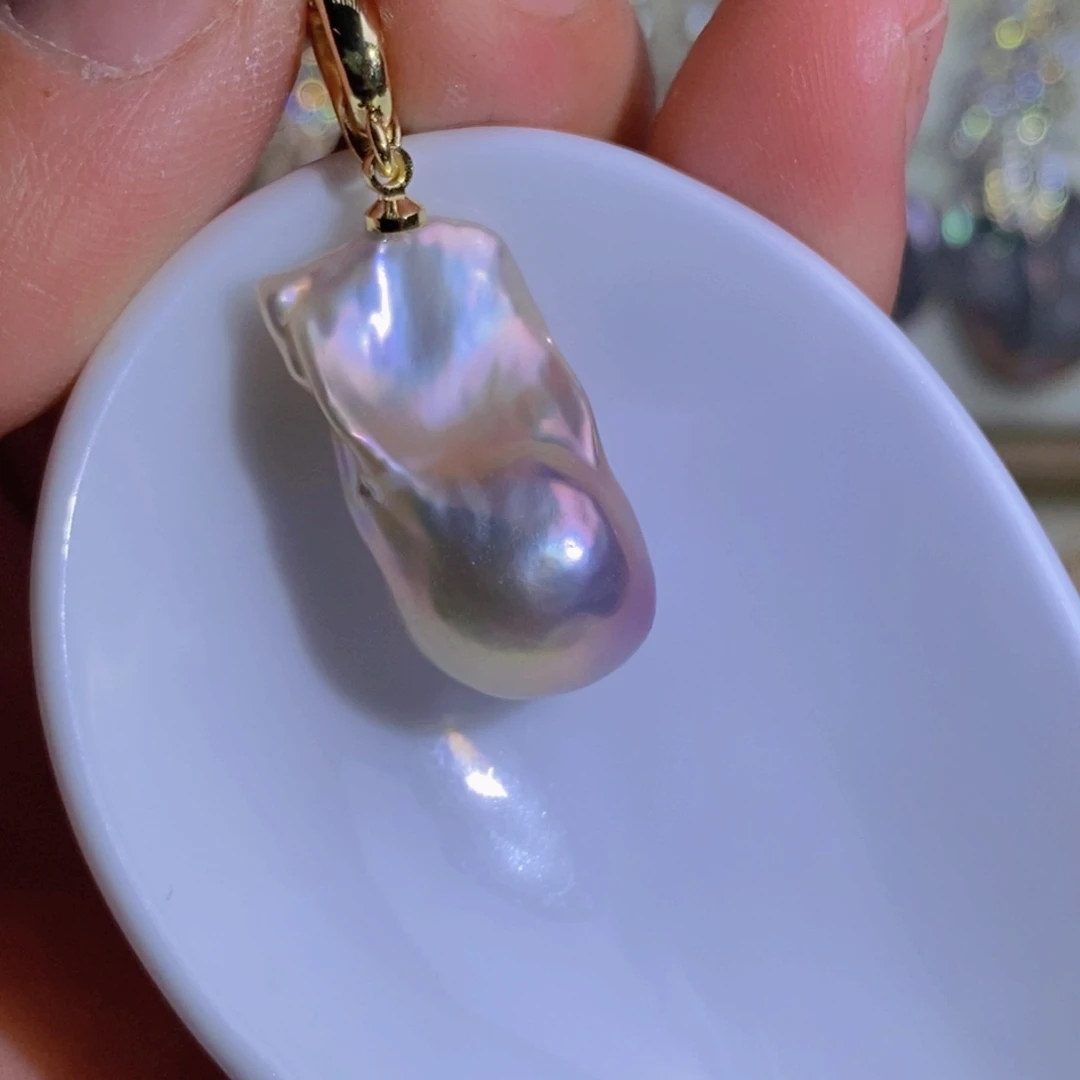 银S925镶嵌天然淡水珍珠淡水珍珠