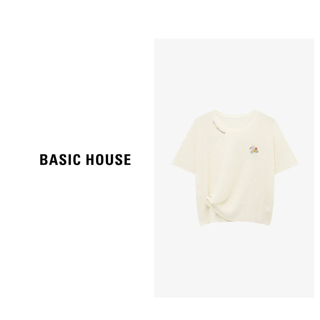 Basic House/百家好时尚休闲百搭夏季春夏简约针织衫-B0625B5DOB2