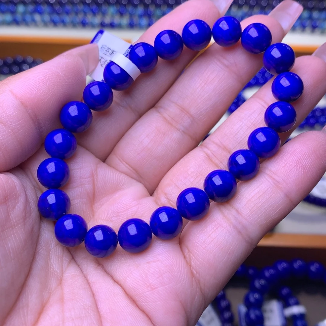 美***糖青金石未镶嵌手串8.8m