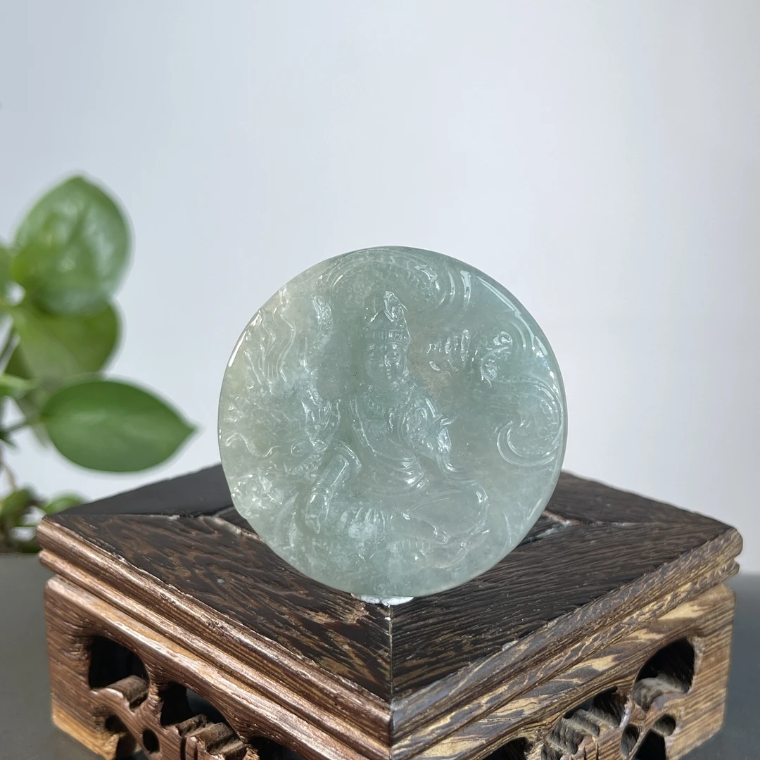 JGB03-56  天然缅甸A货翡翠  御龙观音