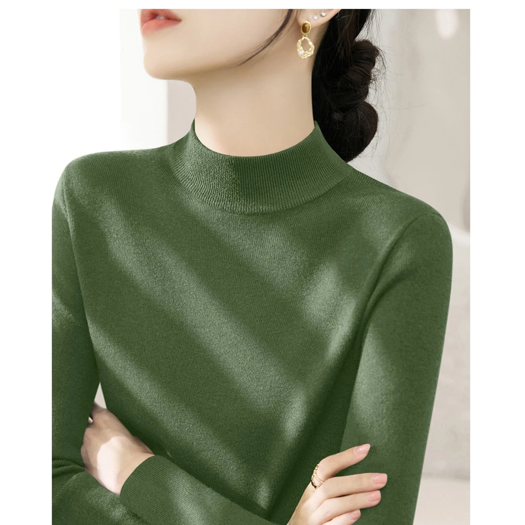 洋气时髦套头百搭打底内搭针织衫冬季半高领长袖修身毛衣上衣