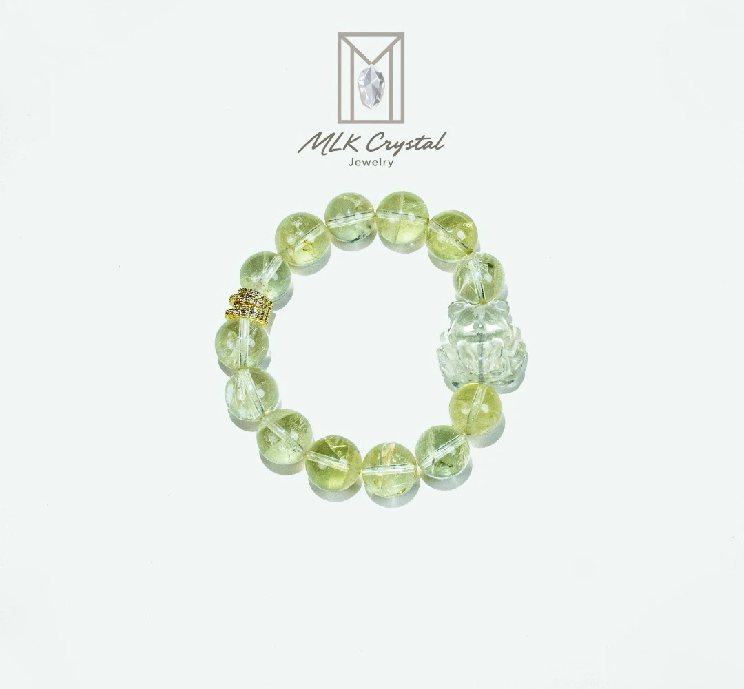 【一阳专属】玄尾鎏金|天然净体黄水晶九尾单圈手串S65ZC5232