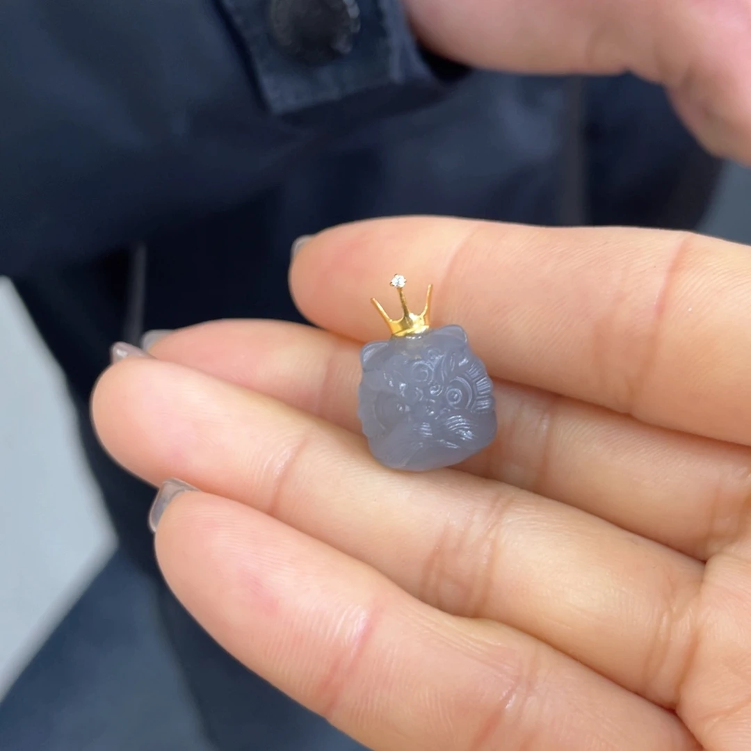 和田玉颈饰18K金镶嵌