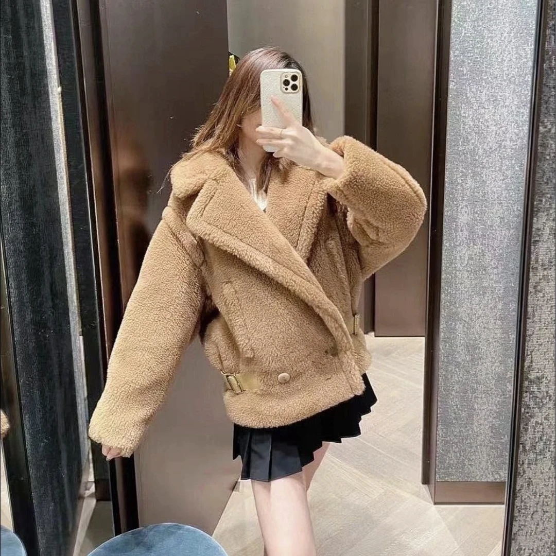 99新 MaxMara W118356/短款泰迪大衣/36码