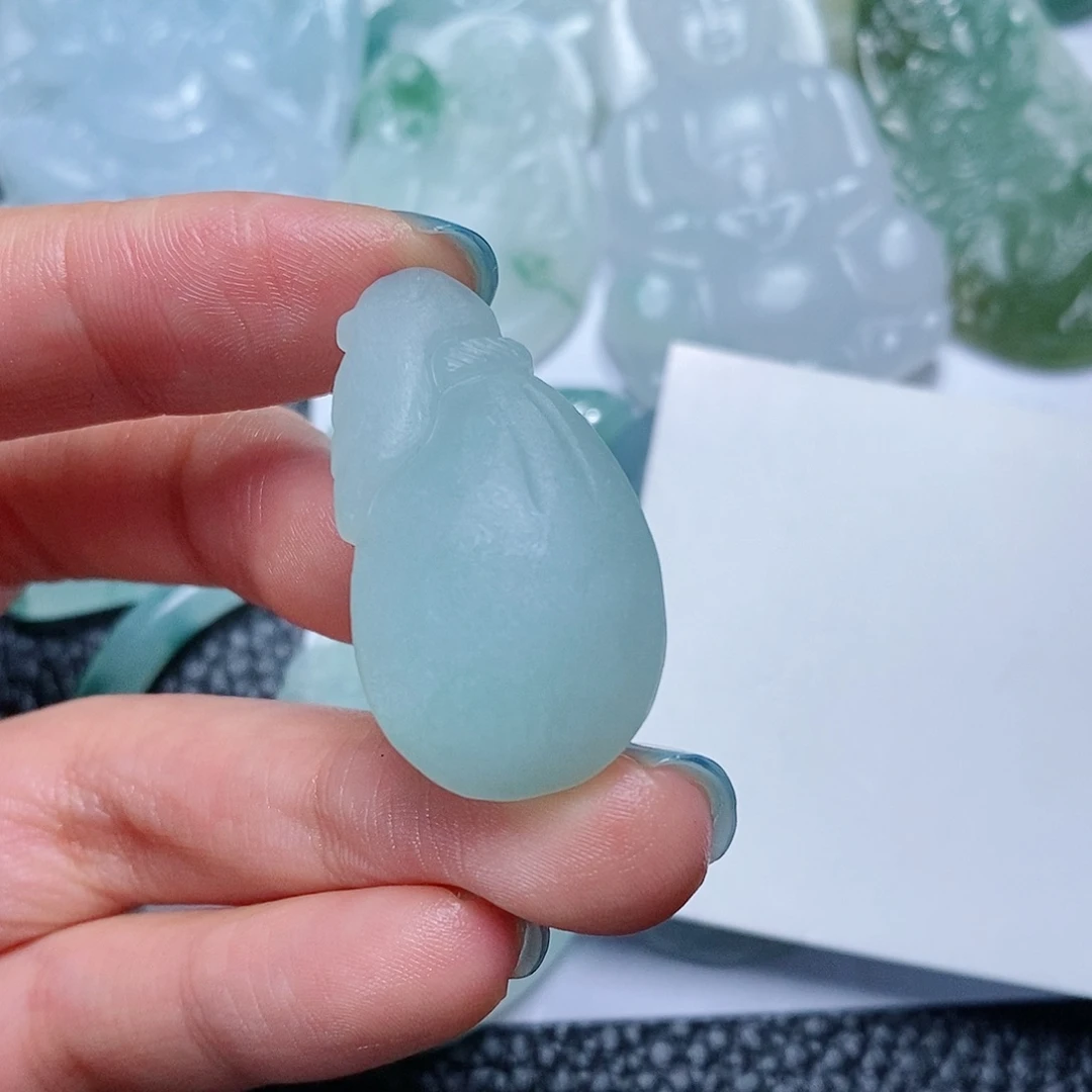 定制翡翠未镶嵌毛货付款后确认抛光