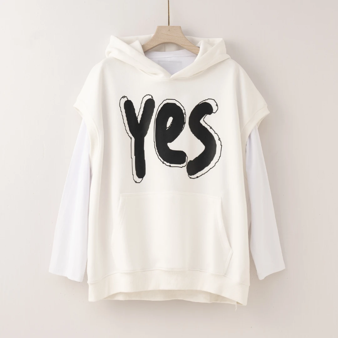 【特价-占单者限购】Q2200 个性字母拼色潮撘长袖休闲卫衣套装