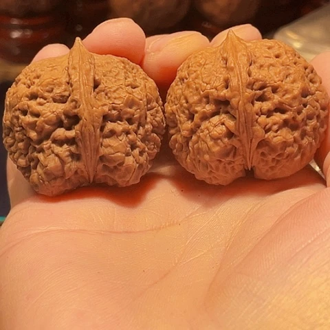 文玩核桃把件爆米花带彩37+