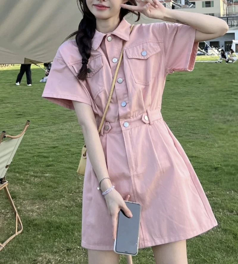 331【出游吧】夏·时尚高级感收腰牛仔连衣裙（A20）