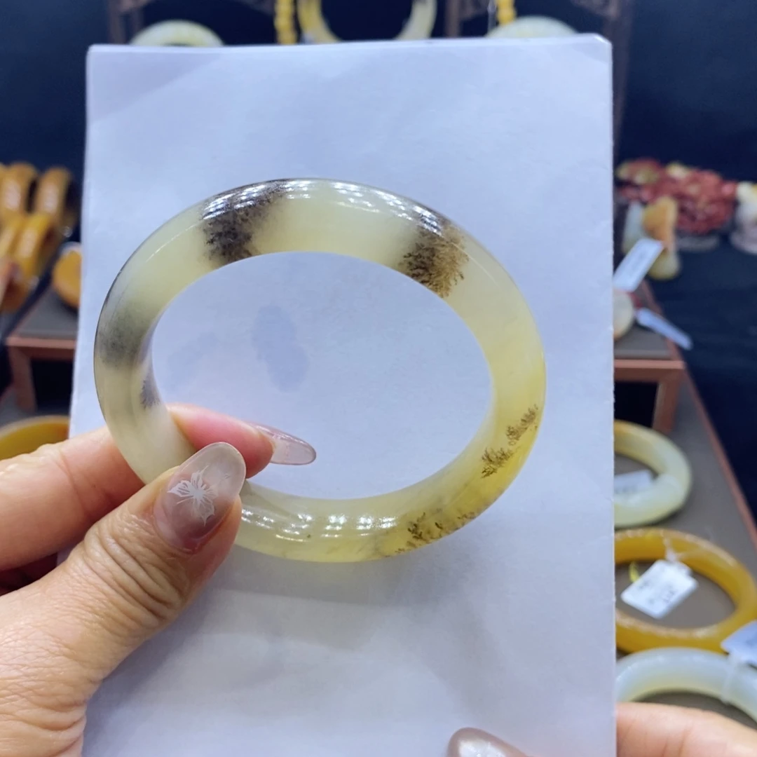 原***星石英质玉（黄龙玉）未镶嵌手镯阳阳