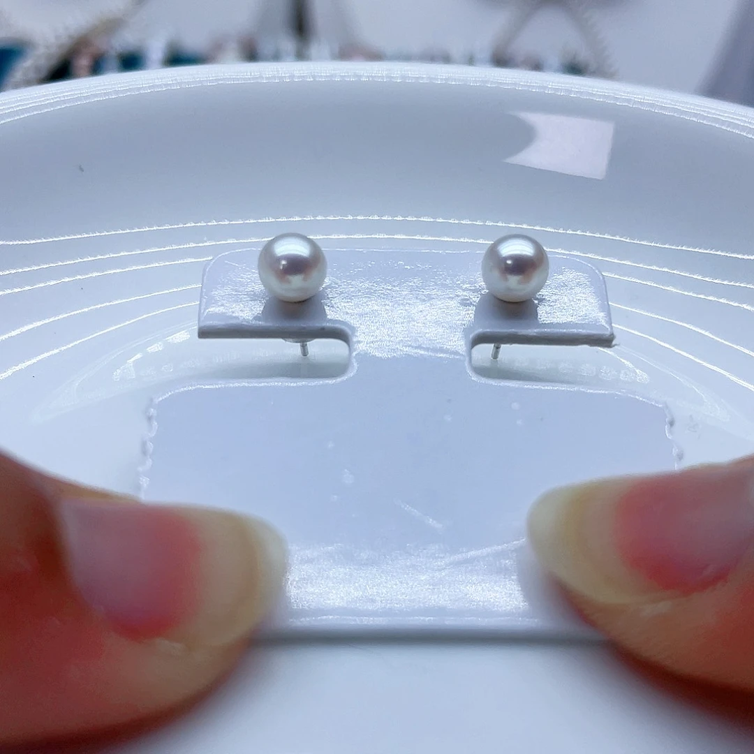 银S925镶嵌耳饰淡水珍珠
