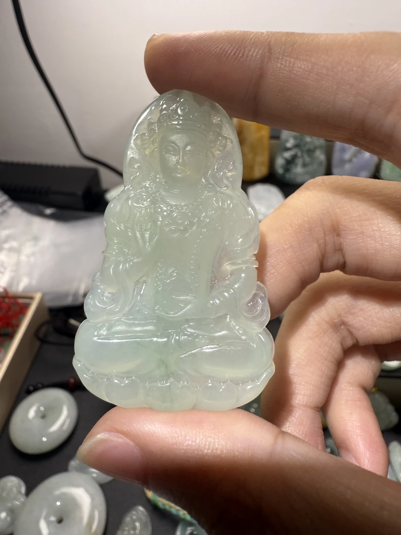 缅甸A货通透飘花度母观音菩萨