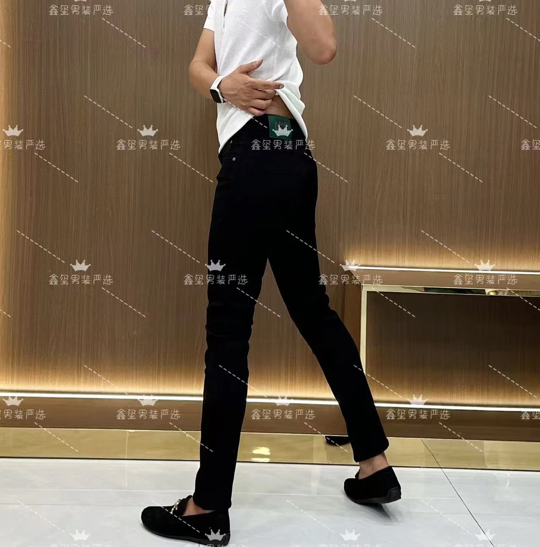 秋冬男士高弹牛仔裤男士时尚韩版简约小脚牛仔裤休闲修身牛仔裤