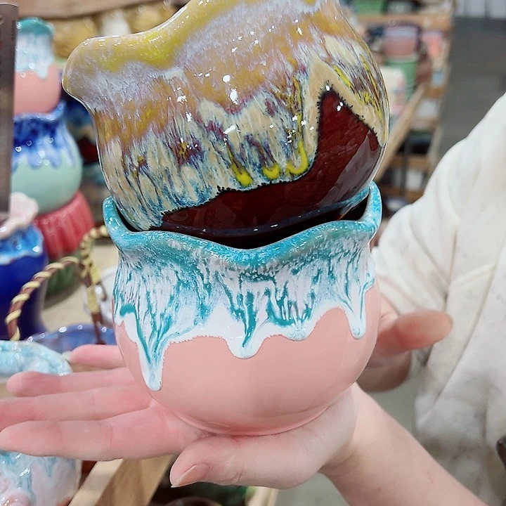 有孔，凑单福利满10元发货陶瓷多肉花盆！