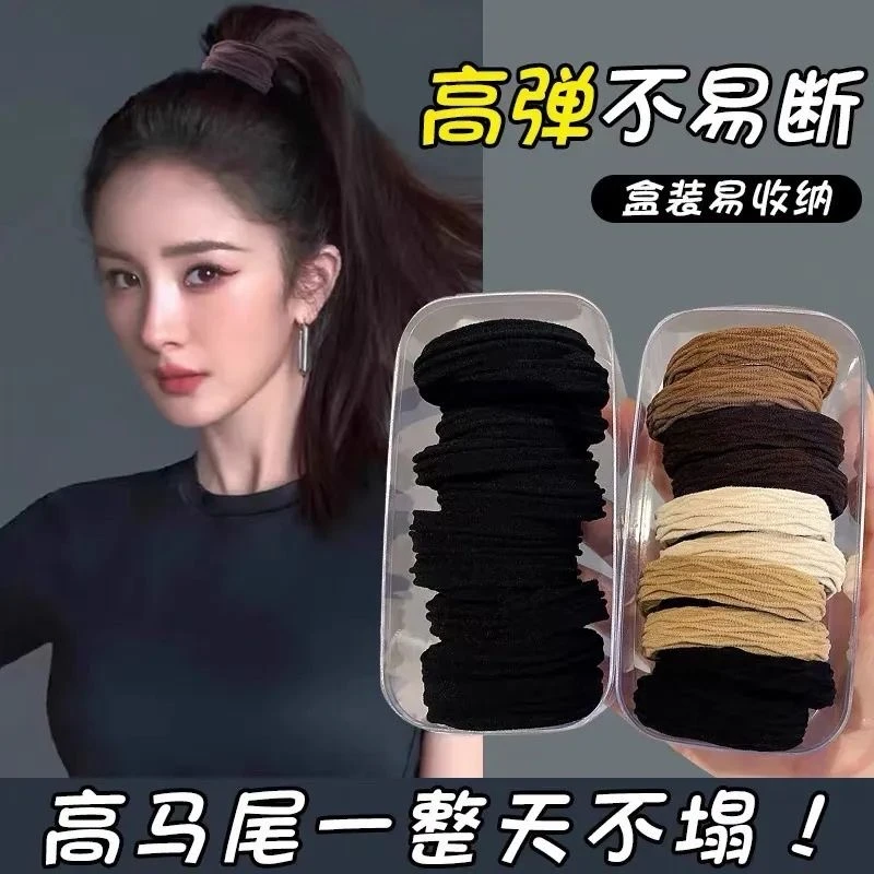 2025春夏新款女扎头皮筋头绳高弹力韩版发绳高马尾发圈皮套发饰