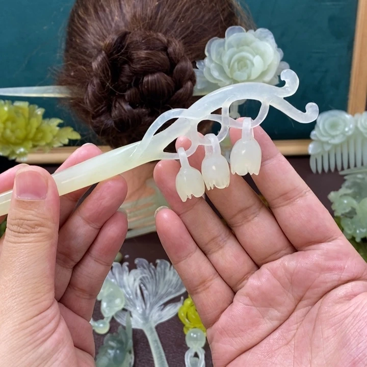 蛇纹石玉发饰未镶嵌