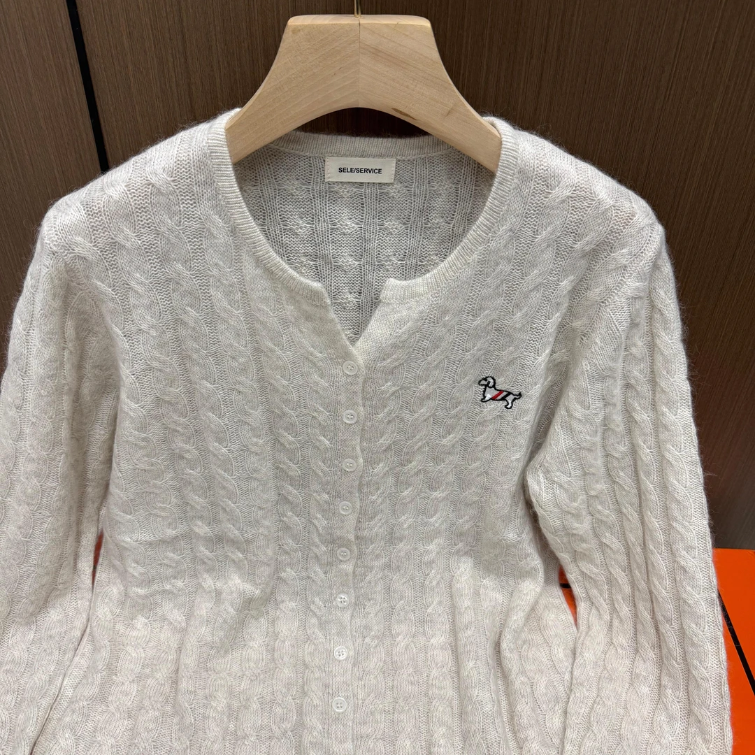 【麻花~剪刀领】新款百搭显瘦针织开衫