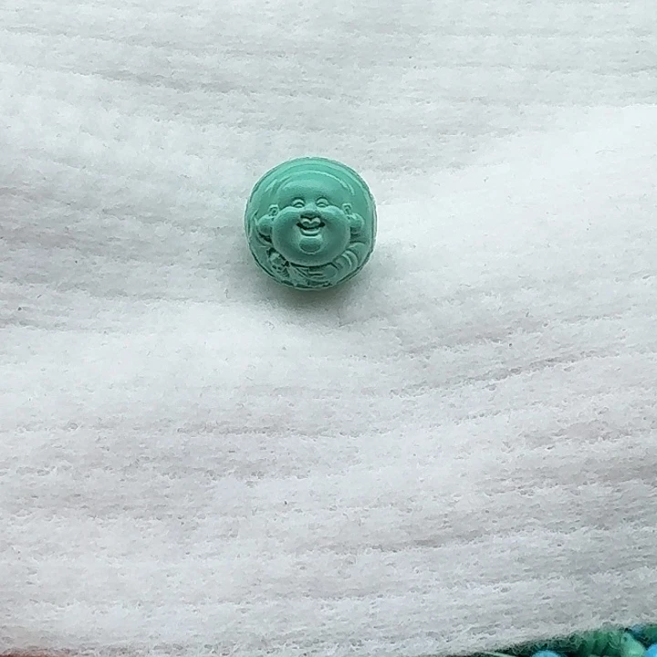 尺寸:15左右绿财迷珠,财富一生的单颗雕刻圆珠