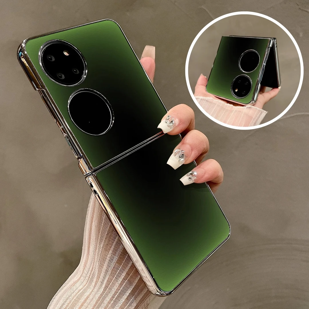 PHTY渐变祖母绿适用华为pocket2手机壳新款高级感P50pocket精致
