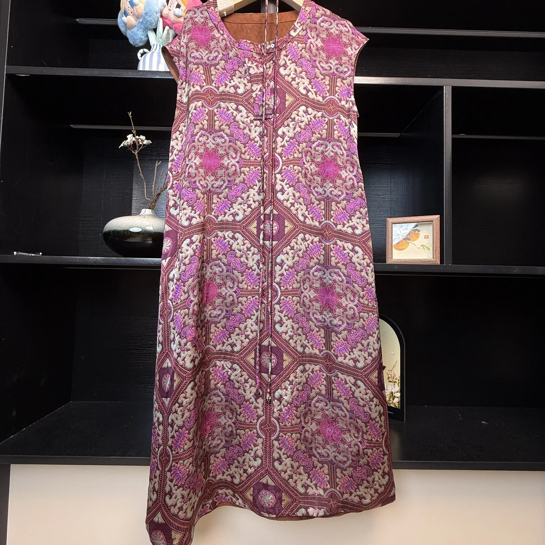 【紫璎珞连衣裙】中式复古提花连衣裙2602