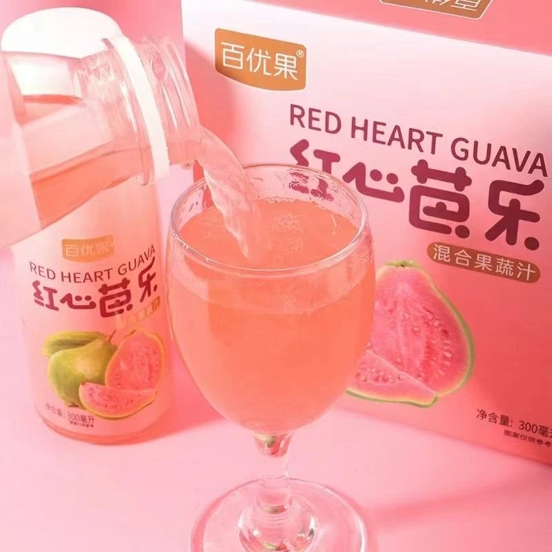 【新疆包邮】百优果红心芭乐/金银花柚子汁/文旦汁6瓶*300聚会饮料