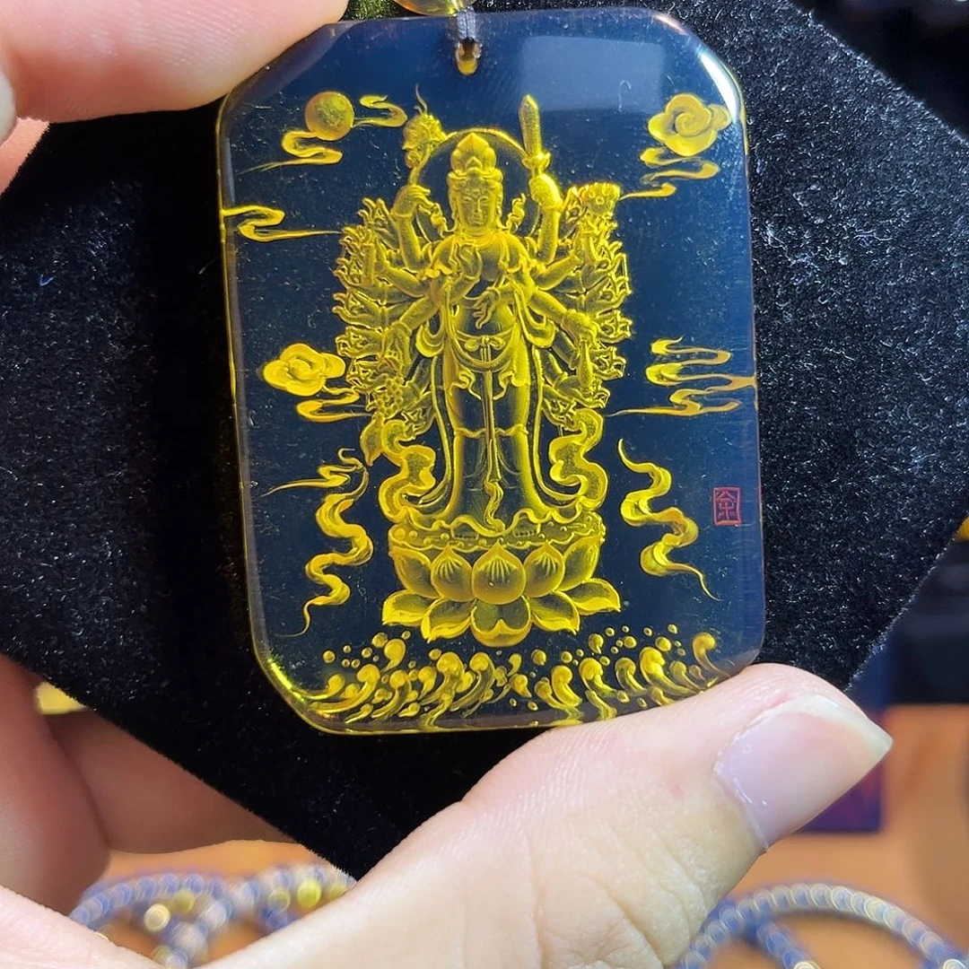 蓝珀未镶嵌珠宝奇石531千手观音