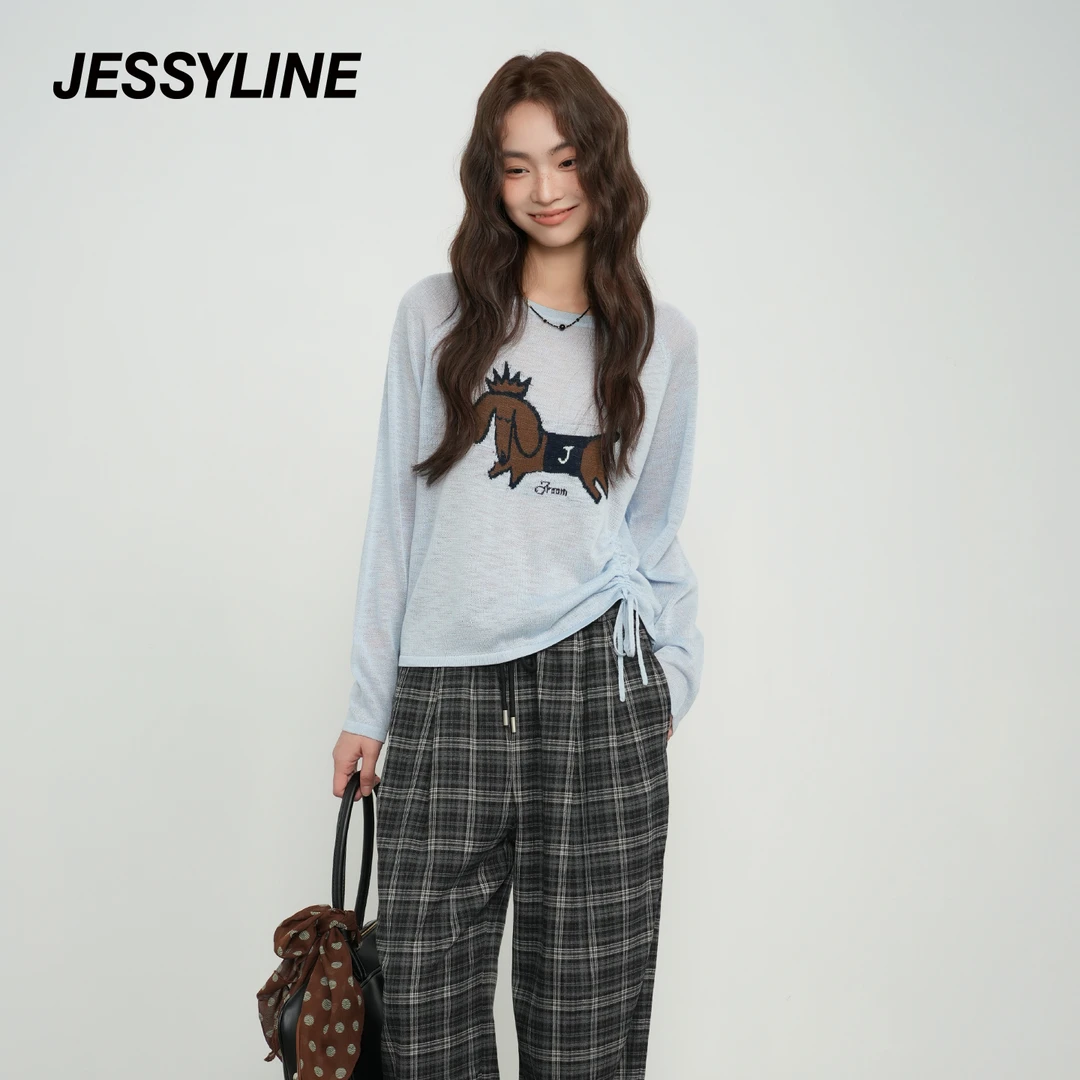 抖音双12好物杰茜莱针织衫打底T恤上衣jessyline2025秋季新款